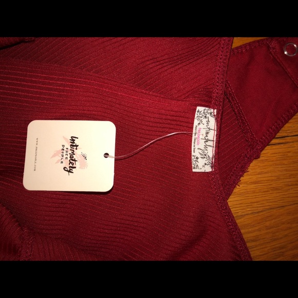 Free People NWT Body Suit Red with Lace Size M - Picture 14 of 16